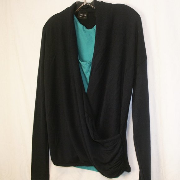 Dark Navy Cross-Over Sweater - Picture 2 of 3